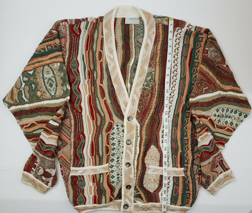 COOGI Authentic Vintage Retro Multicolor Cardigan Hand Sewn Australian Sweater