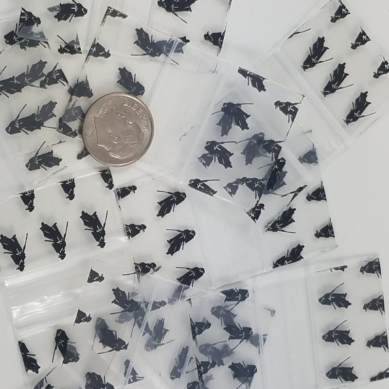 12534 Original Mini Ziplock 2.5mil Plastic Bags 1.25" x 3/4" Reclosable Baggies (Samurai) - The Baggie Store