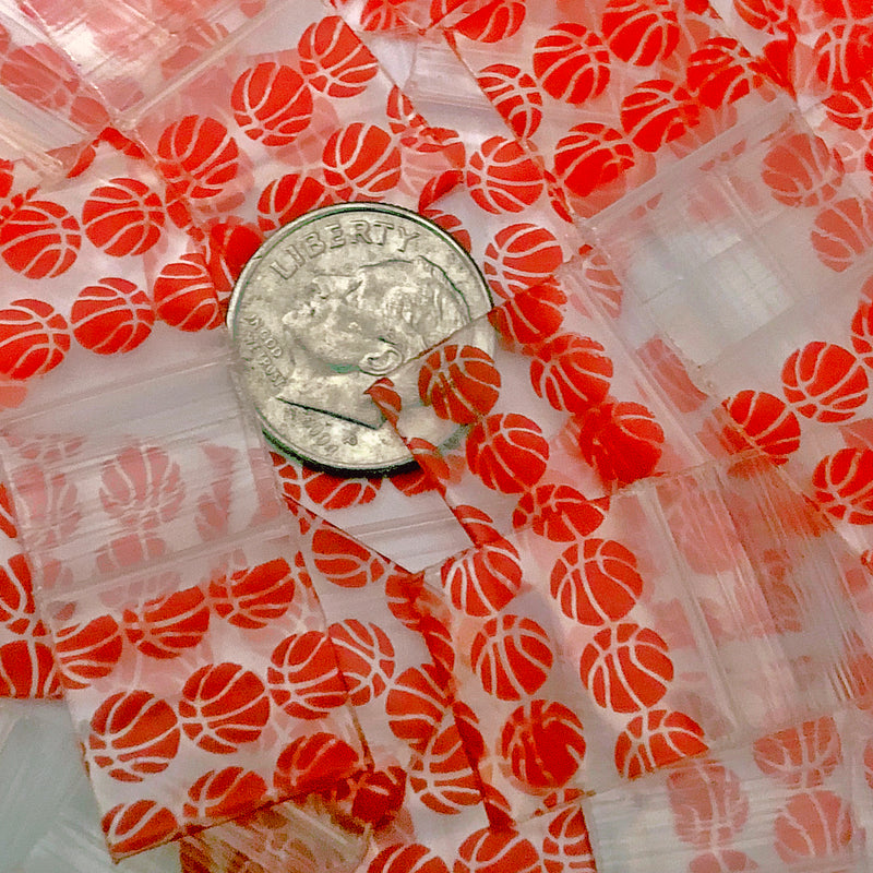 5858 Original Mini Ziplock 2.5mil Plastic Bags 5/8" x 5/8" Reclosable Baggies (Basketball) - The Baggie Store