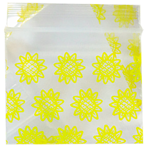 12510 Original Mini Ziplock 2.5mil Plastic Bags 1.25" x 1" Reclosable Baggies (Sunflowers) - The Baggie Store